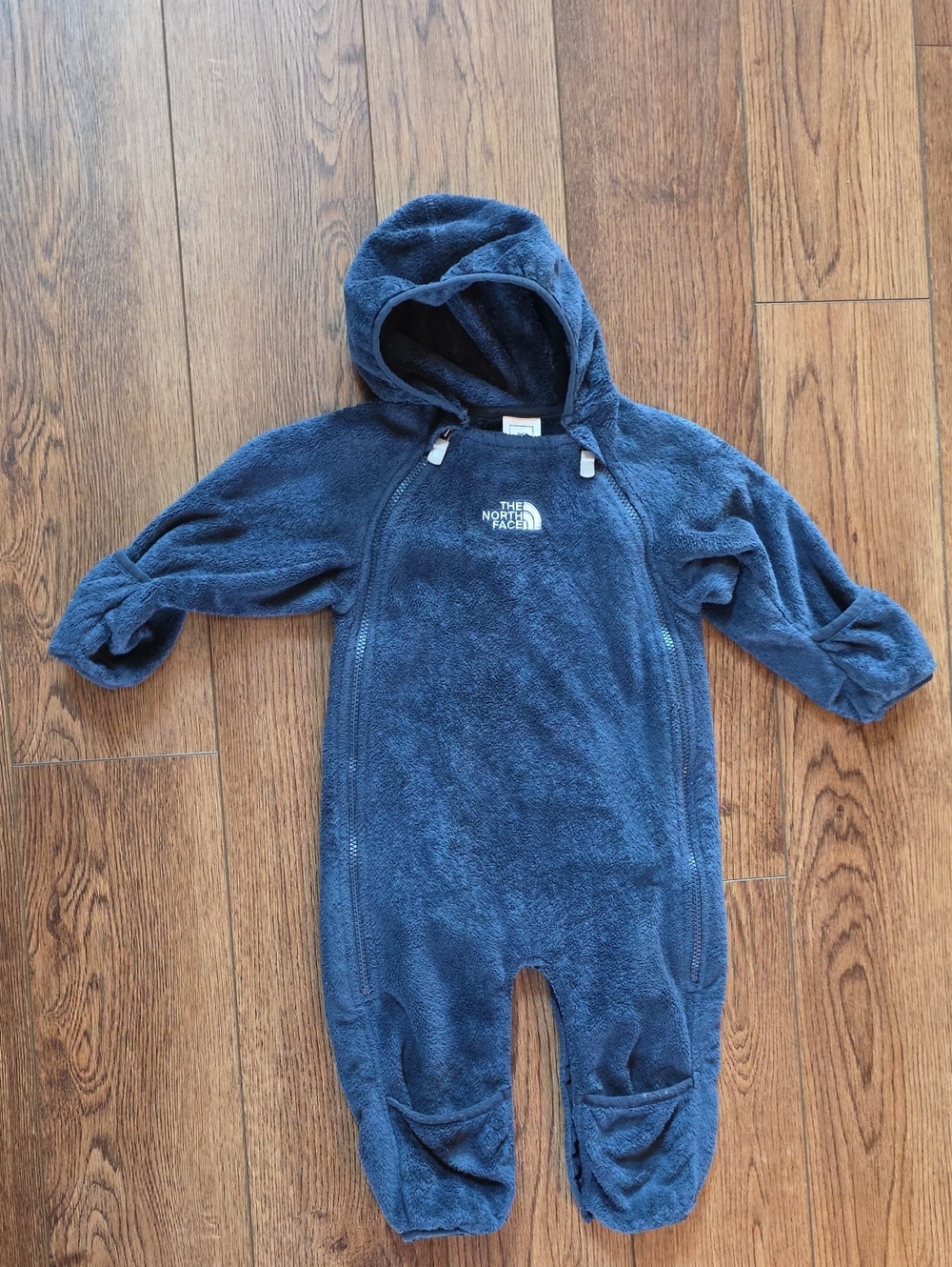 The North Face Dark Blue Hooded Fleece One-Piece for Kids